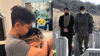 BTS Taehyung Father Holds Back Tears As He Sends Yeontan Off To His Final Resting Place [upl. by Terrene485]