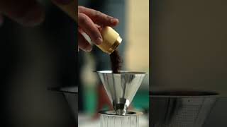 How to make pourover coffee with a steel dripper☕️😋 [upl. by Carvey742]