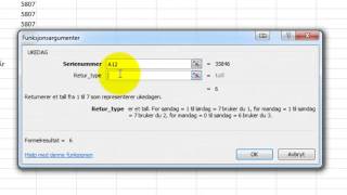 Excel 2010 Norsk  Datoer i Excel  Nybegynnere  Del 2  Splitte dato ukenummer mm [upl. by Ynaffet770]