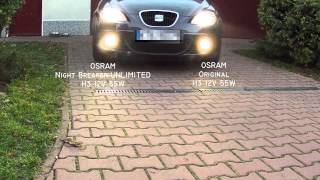 H3 OSRAM Night Breaker UNLIMITED vs OSRAM Original fog lights [upl. by Kassia]