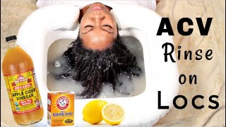 My FIRST ACV Rinse for Locs  Naturally Michy [upl. by Marybelle]