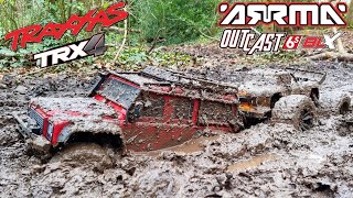 RC Mudding  TRAXXAS TRX4 Defender  ARRMA Outcast 6S [upl. by Amabil]