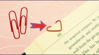 Heart Shaped Paper Clip Bookmark  Sunny DIY [upl. by Verner]