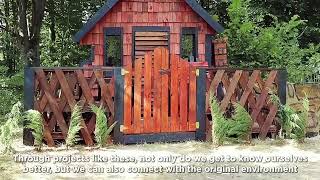 Man Builds a House with ABANDONED PALLETS in the Middle of the Forest  by lesnoycraft8607 [upl. by Nari]