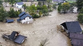 At least 15 killed in severe flooding after heavy rainstorm hits Bosnia [upl. by Enailuj]