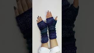 Knit Fingerless Gloves for Beginners New Easy Knit Arm Warmers diyknitting [upl. by Sergio]