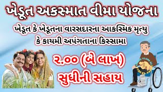 ખાતેદાર ખેડૂત અકસ્માત વીમા યોજના  khedut Akasmat vima Yojana  farmer accident insurance 2023 v2 [upl. by Lowis]