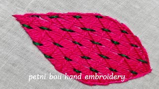 bordados a mano paso a paso 36 leaf stitch embroidery bordados de servilletas [upl. by Akinet]