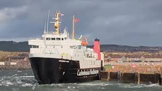 MV Hebridean Isles arriving and departing Ardrossan in a strong Northwesterly Saturday 121024 [upl. by Viquelia]