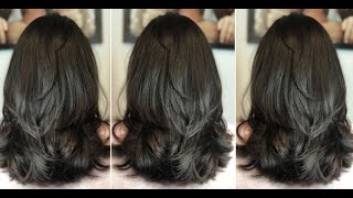 Simple amp Quick Medium Length Layered Haircut Tutorial Women  Perfect Layers Haircut [upl. by Aicinad]