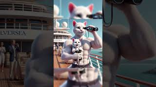 The yacht trip is full of fun and drama shorts shortvideo cat catlover kitty kitten aicat [upl. by Neetsirk]