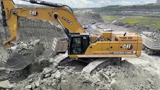 Caterpillar 395 Excavator Loading Trucks With Two Passes  Sotiriadis Mining Works  4k [upl. by Coltin]