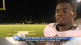 Talk about attitude Football players postgame interview goes viral [upl. by Nytsud]