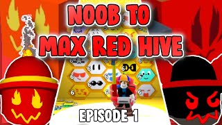 Noob To Max Red Hive 1  Getting Red Scythe and Backpack in Bee Swarm Simulator [upl. by Arakahs]