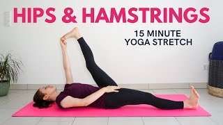 15 min Yoga Stretch For HIPS HAMSTRINGS amp LOWER BACK  Relaxing Yoga At Home  Yoga with Uliana [upl. by Pazice]