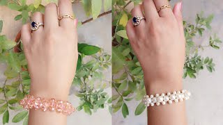 Pearl Bracelet Making at Home  Pearl Beaded Bracelet 5 mint Crafts DIY bracelet [upl. by Eseerehc]