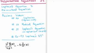 Differential Equations 34  The Azimuthal Equation [upl. by Erlina577]