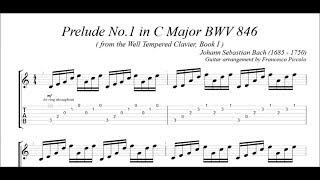 Classical Guitar  J S Bach  Prelude No1 in C Major BWV 846 from the Well Tempered Clavier [upl. by Elizabeth]