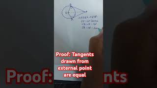 Class 10thCircles Tangents from external point are equal Proof [upl. by Wauters]