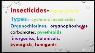 Insecticidesmode of actionTypessystemic insecticidesorganochlorines organophoshates carbamates [upl. by Ohare]