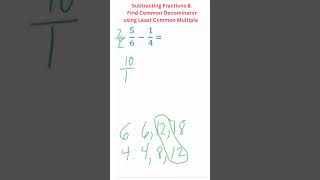 Find Common Denominator using Least Common Multiple amp Subtracting Fractions math fractions lcm [upl. by Eneloj]