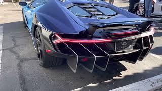 Lamborghini Centenario Start Up amp Leaving The Show Gintani F1 Exhaust [upl. by Annayhs]