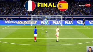 FRANCE vs SPAIN  Penalty Shootout  Final Olympic Games PARIS 2024  Realistic PES Gameplay [upl. by Garin]