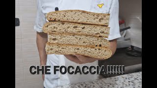 FOCACCIA semintegrale con poolish fatta in casa sofficissima [upl. by Kilk]