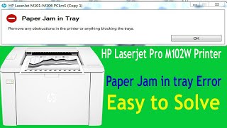 Hp Laserjet Pro M102w Paper Jam in tray problem Solved By Technical jasis  Paper Jam in Tray [upl. by Joly]