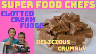 Delicious Clotted Cream Fudge Candy by the Super Food Chefs Family [upl. by Skier240]