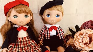 TUTORIAL Doll  making cloth dolls  how to make doll clothes couple doll [upl. by Annauqahs]