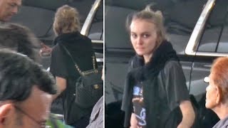 LilyRose Depp Looking Exhausted With No Makeup At LAX [upl. by Alasdair]