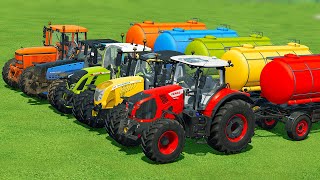 JOHN DEERE vs FENDT vs CLAAS vs VALTRA vs MCCORMICK TRACTORS BATTLE  Farming Simulator 22 [upl. by Rosenquist652]