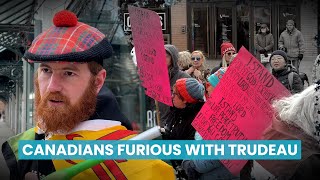 Canadians protest Trudeau across the country [upl. by Ellezig477]