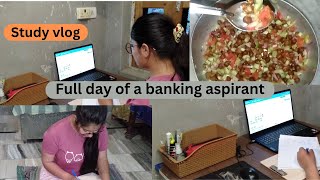 Full day of a banking aspirant Study vlog studyvlogs adayinmylife bankpo sbi rrbpo2024 ibps [upl. by Enived]