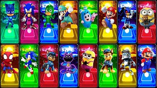 Super Mario 🆚 Paw Patrol Chase 🆚 Sonic Exe 🆚 SpiderMan 💥Goes Tiles Hop💥 [upl. by Akinoj]