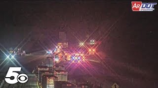 OHP Fatal accident closes lanes on I40 at OklahomaArkansas border [upl. by Annirok441]