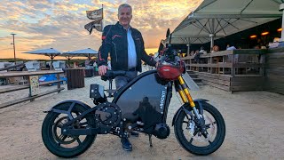 Innovative combination of eBike amp Motorcycle Human Hybrid vehicle impresses on the island of Sylt [upl. by Barbarese]