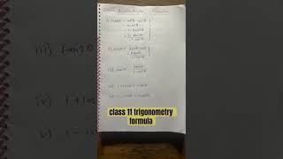 class 11 trigonometry formula double angle maths [upl. by Kurr]