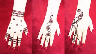 Three different easy mehndi designs  multiple stylish mehendi designs 2024  trending mehandi [upl. by Nnaed]