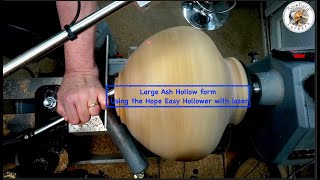 Woodturning Large Ash hollow form using Hope Easy Hollower [upl. by Anner]