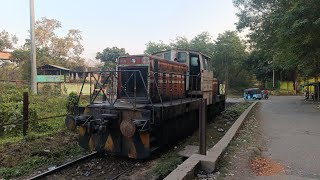 Industrial shunting locomotive WDS4 pulls freight wagons to amp fro IISCO steel plants freight yard [upl. by Tudela]