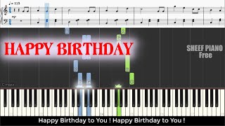 Hướng dẫn piano HAPPY BIRTHDAY  Sheet Free [upl. by Amliw]