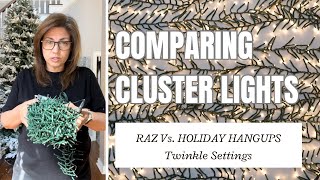 Comparing Cluster Lights  RAZ Vs Holiday Hangups  Twinkle Settings Christmas 2024 [upl. by Rebeka]