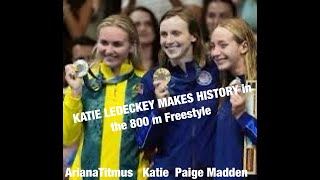 Katie Ledecky makes history in 800 meter freestyle [upl. by Faustina]