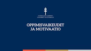 Oppimisvaikeudet ja motivaatio [upl. by Enirrok366]