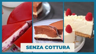 3 CHEESECAKE fredde senza cottura Fragola Nocciola e Cioccolato bianco [upl. by Beverie]