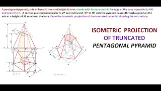 ISOMETRIC PROJECTION OF TRUNCATED PENTAGONAL PYRAMID rajagopalthangavelsforum [upl. by Katusha593]