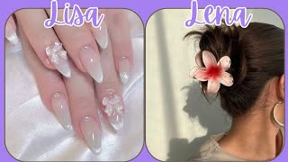 LISA OR LENA  Nails amp Hair Accessories  lisa lena lisaandlena viralvideo nailart [upl. by Ahsenal]