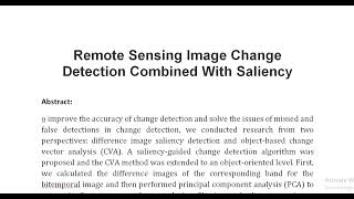 Remote Sensing Image Change Detection Combined With Saliency [upl. by Sparrow]